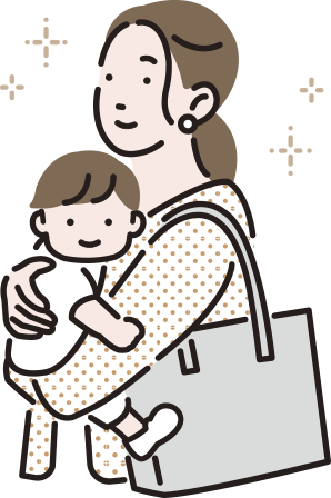 子育てをする女性イラスト